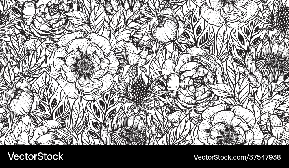 Romantic Floral Pattern Vector Image