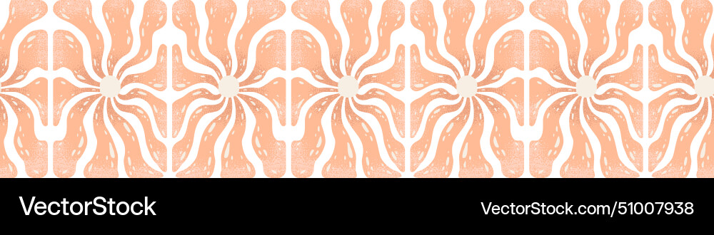 Seamless horizontal pattern with abstract flowers Seamless horizontal pattern with abstract flowers Vector Image