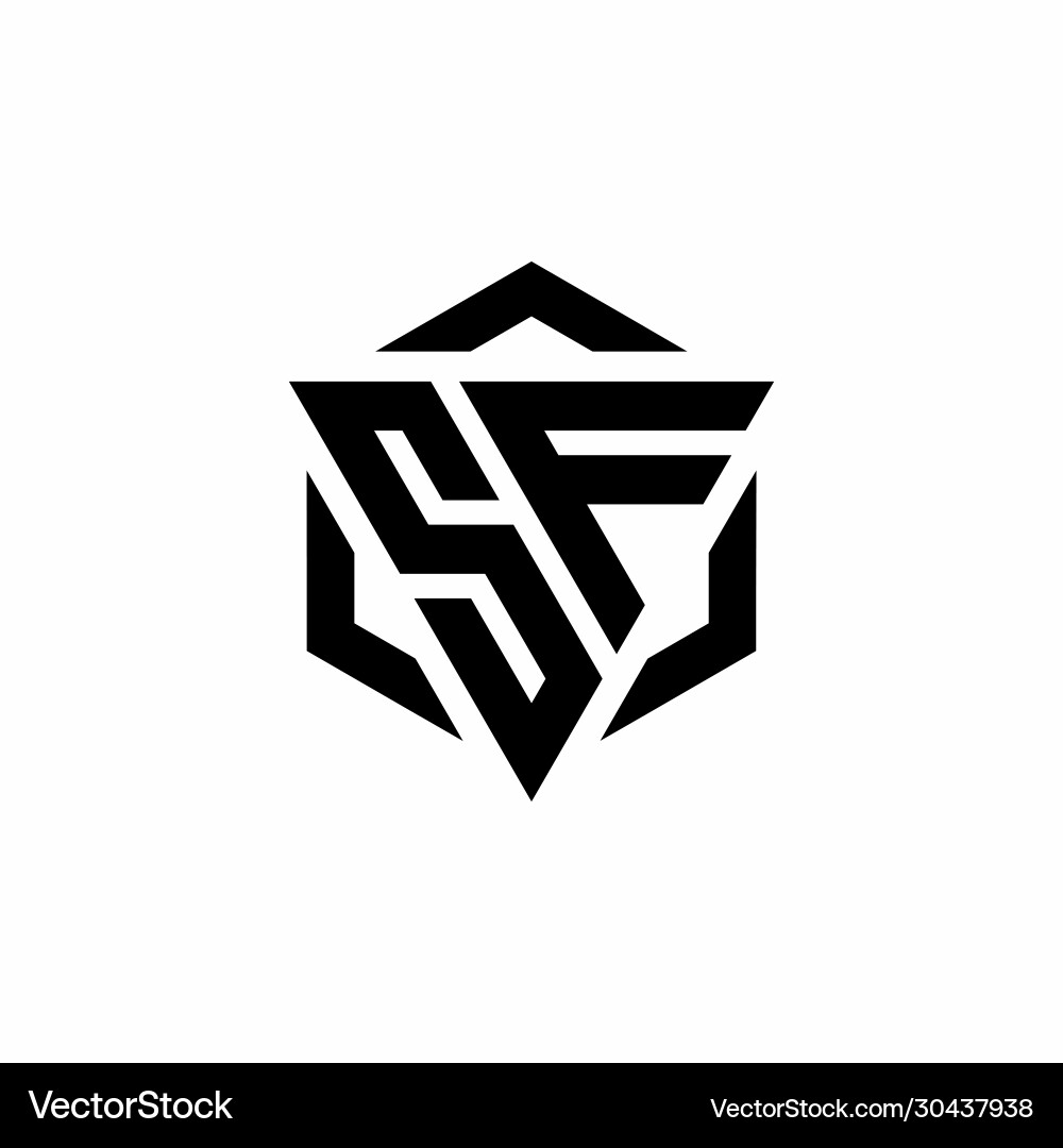 Sf Logo Monogramm mit Dreieck und Sechskant modern Sf Logo Monogramm mit Dreieck und Sechskant modern vektorbild
