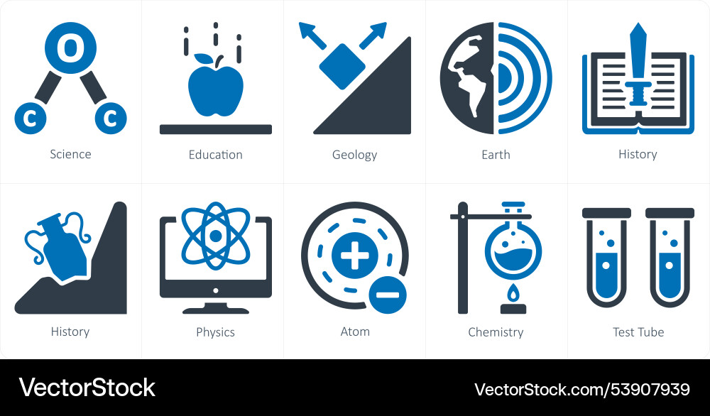 A set of 10 science and experiment icons Vector Image