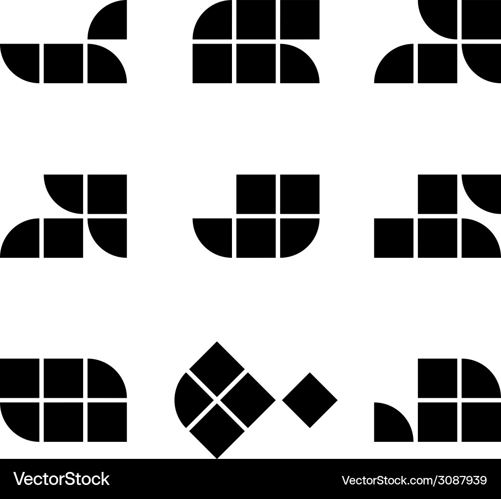 Abstract geometric simplistic icons set vector image