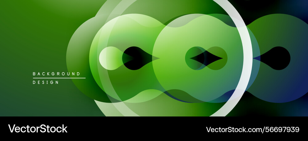 Abstract green design circular shapes overlap Vector Image