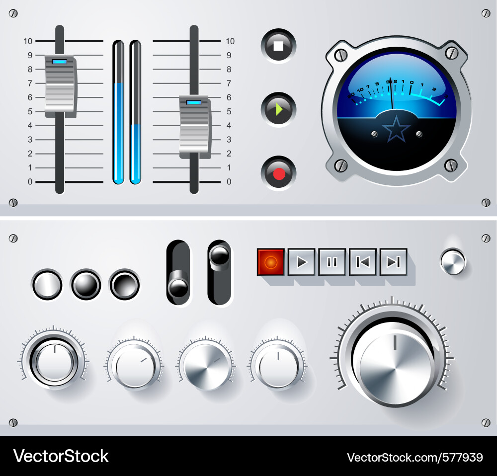 Analog Control Panel Elements vector image