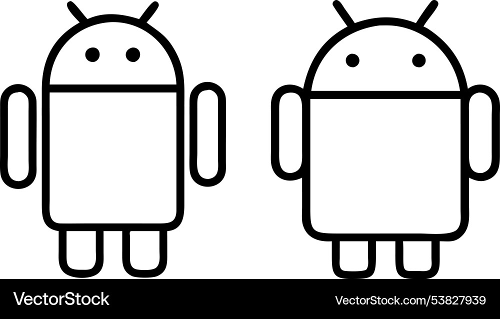 Android icon line art design Vector Image