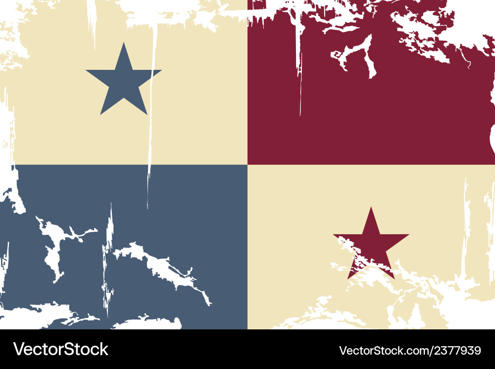 Grunge Panama Flagge Vektorbild