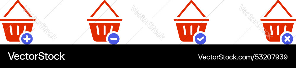 Icon ui button shopping basket or cart with plus Icon ui button shopping basket or cart with plus vector image