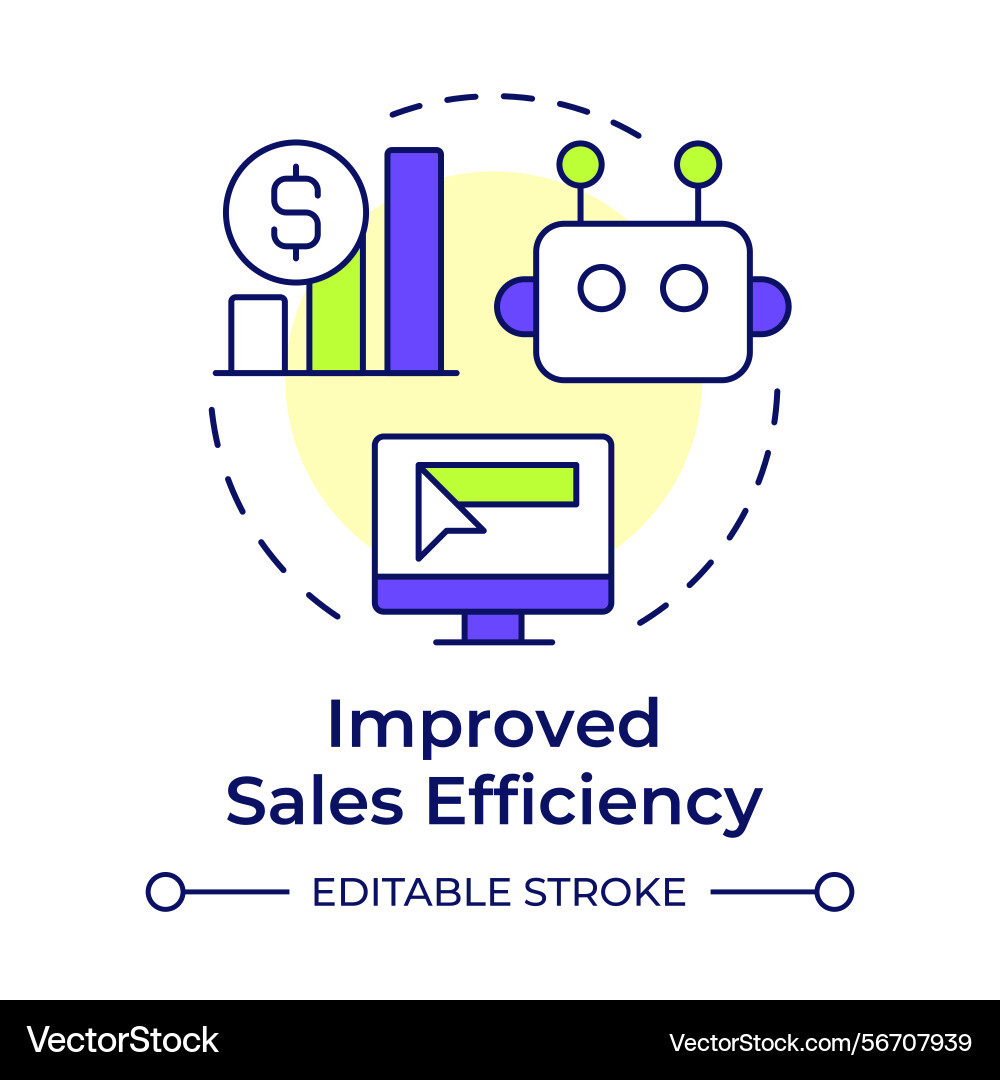 Improved sales efficiency multi color concept icon Improved sales efficiency multi color concept icon vector image