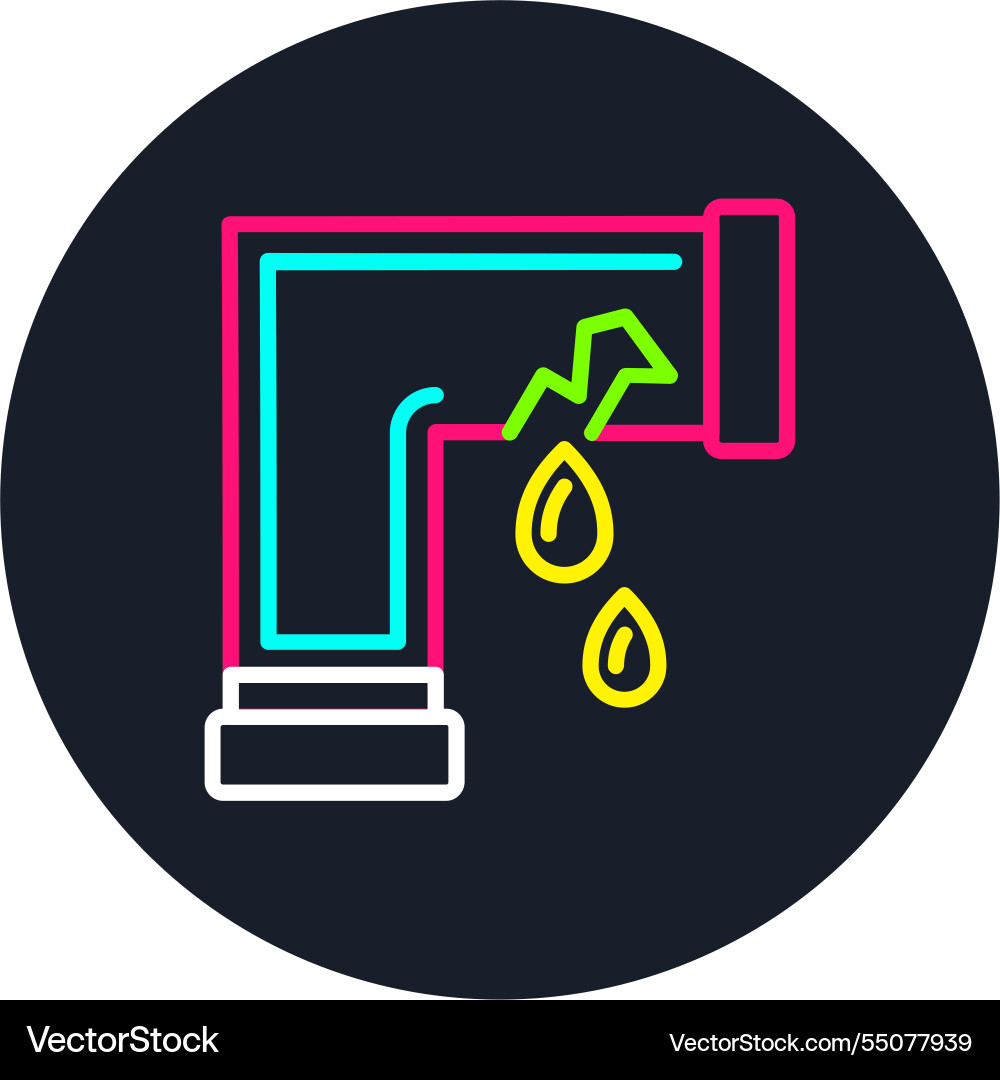 Leaking line multi color icon Vector Image