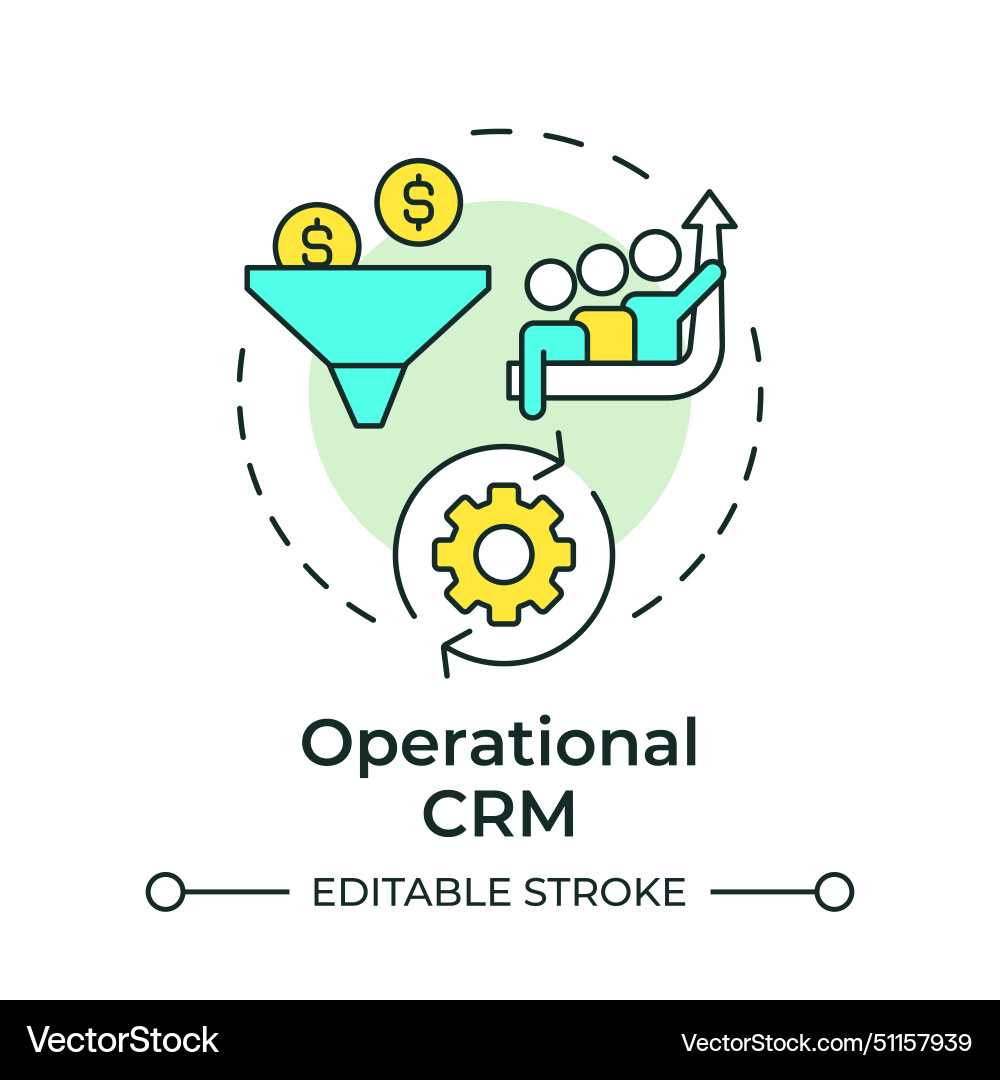 Operational crm multi color concept icon Operational crm multi color concept icon vector image