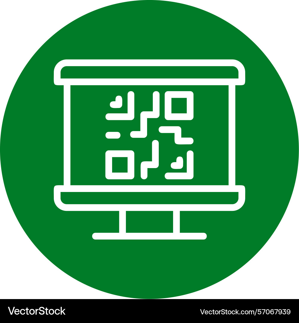 Qr code line circle style icon design vector image