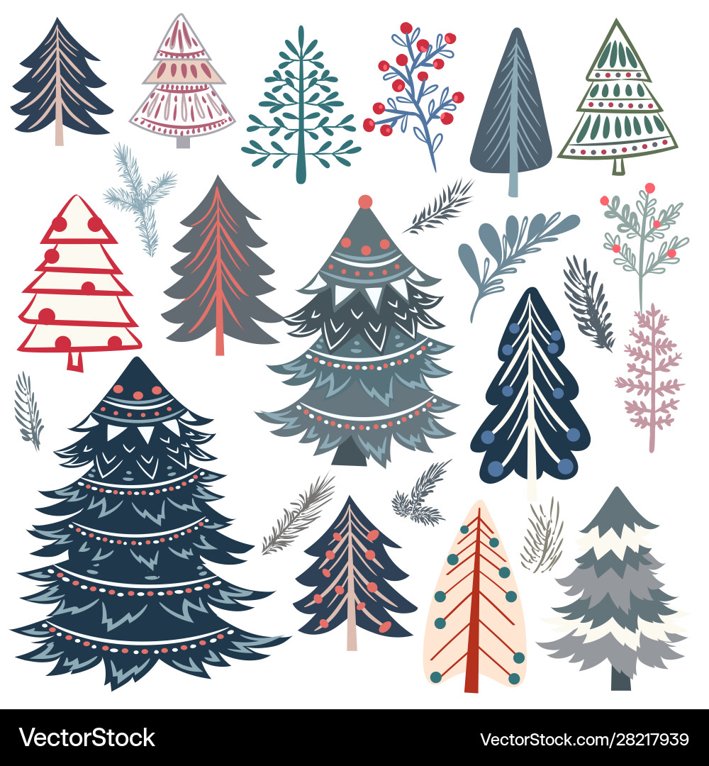 Sammlung abstrakte Weihnachten Bäume für Design Sammlung abstrakte Weihnachten Bäume für Design vektorbild