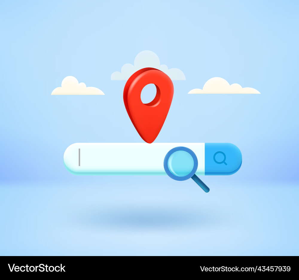 Searching the way in internet 3d Vector Image