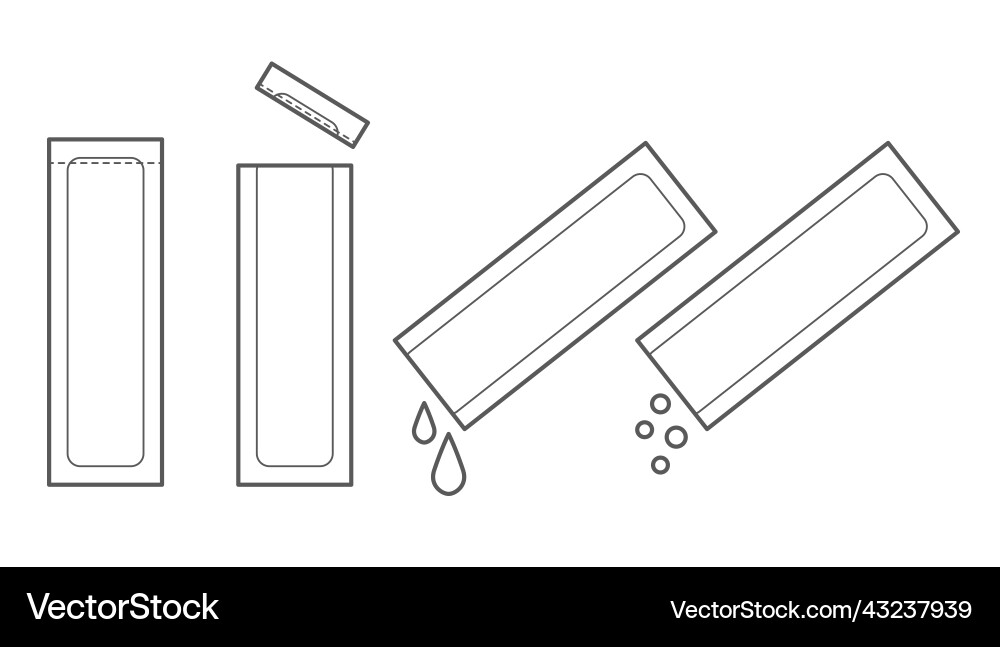 Set von Sachet Icons Stick Verpackungsvorlage Set von Sachet Icons Stick Verpackungsvorlage vektorbild