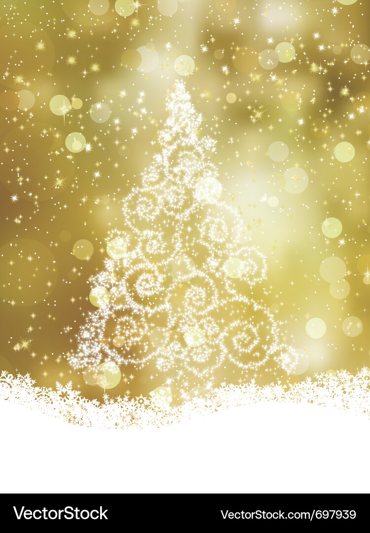 Sparkling Christmas Tree Background Vector Image