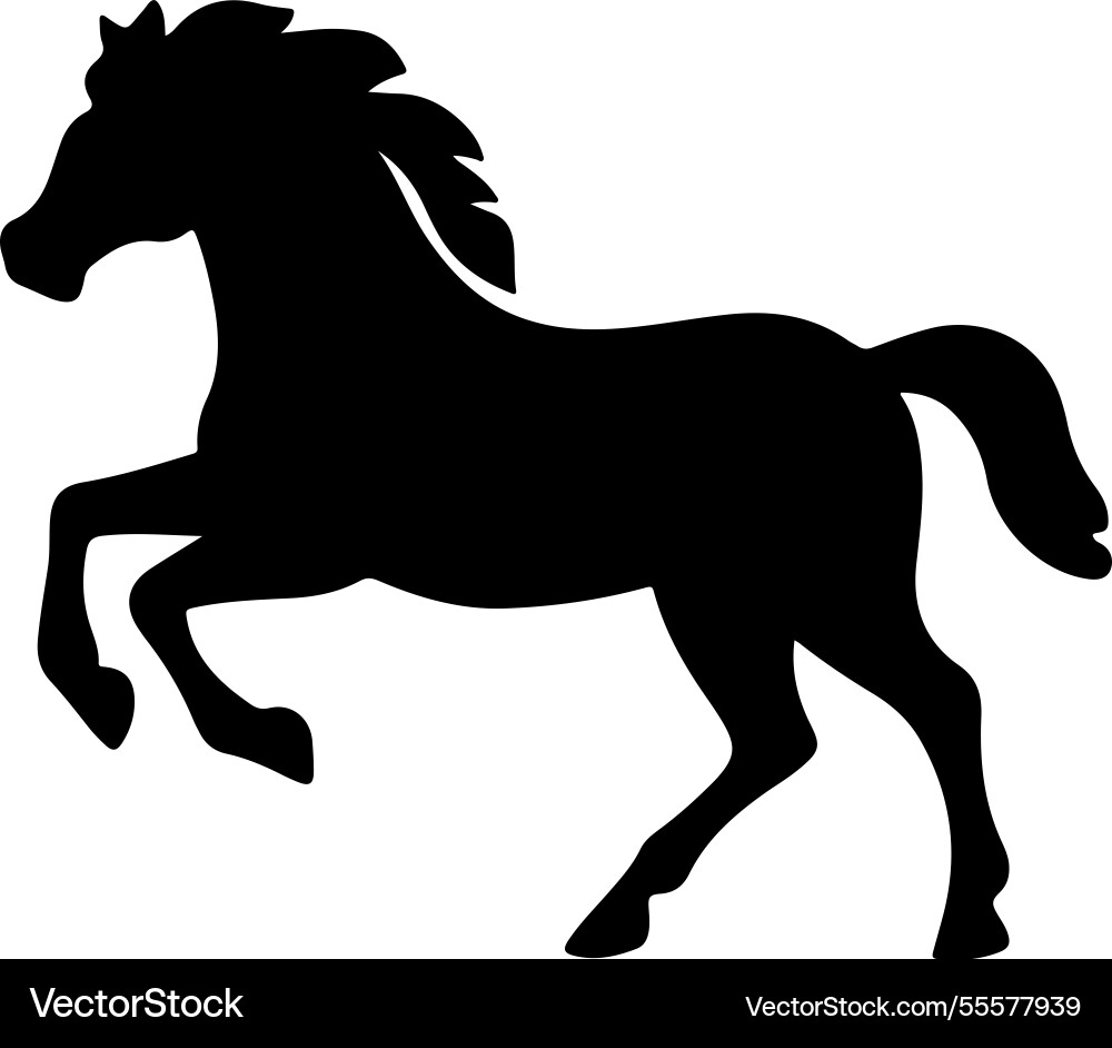 Stehende arabian Pferdesilhouette schwarz Ikone Stehende arabian Pferdesilhouette schwarz Ikone vektorbild