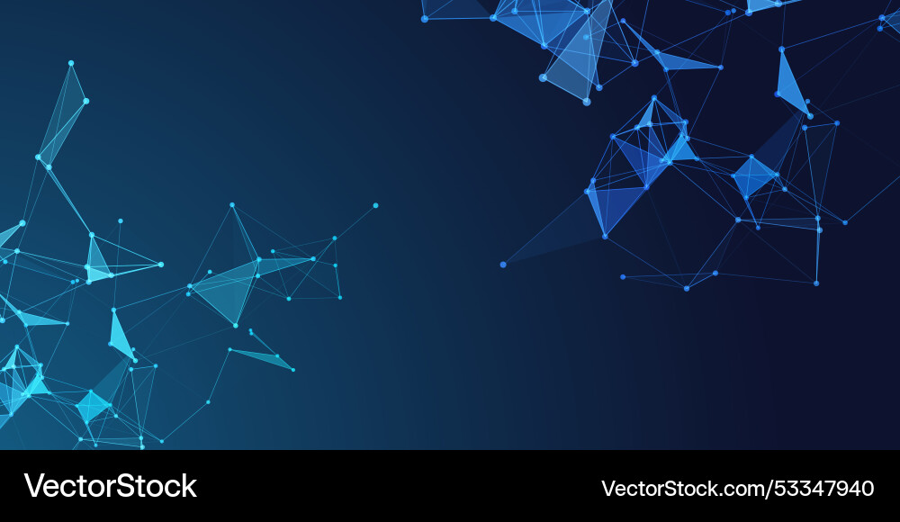 Abstract banner with a low poly plexus design vector image