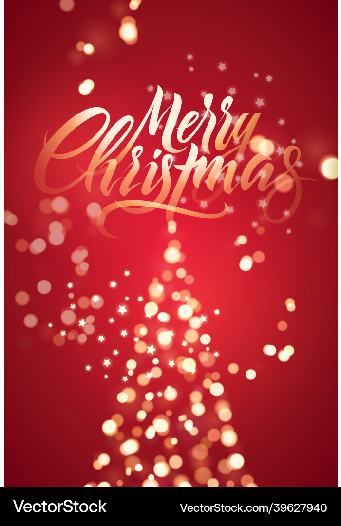 Calligraphic christmas card with glowing lights Calligraphic christmas card with glowing lights vector image