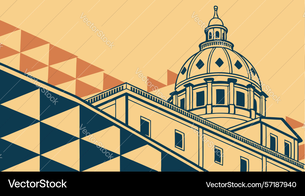 Capitol building with abstract geometric pattern vector image