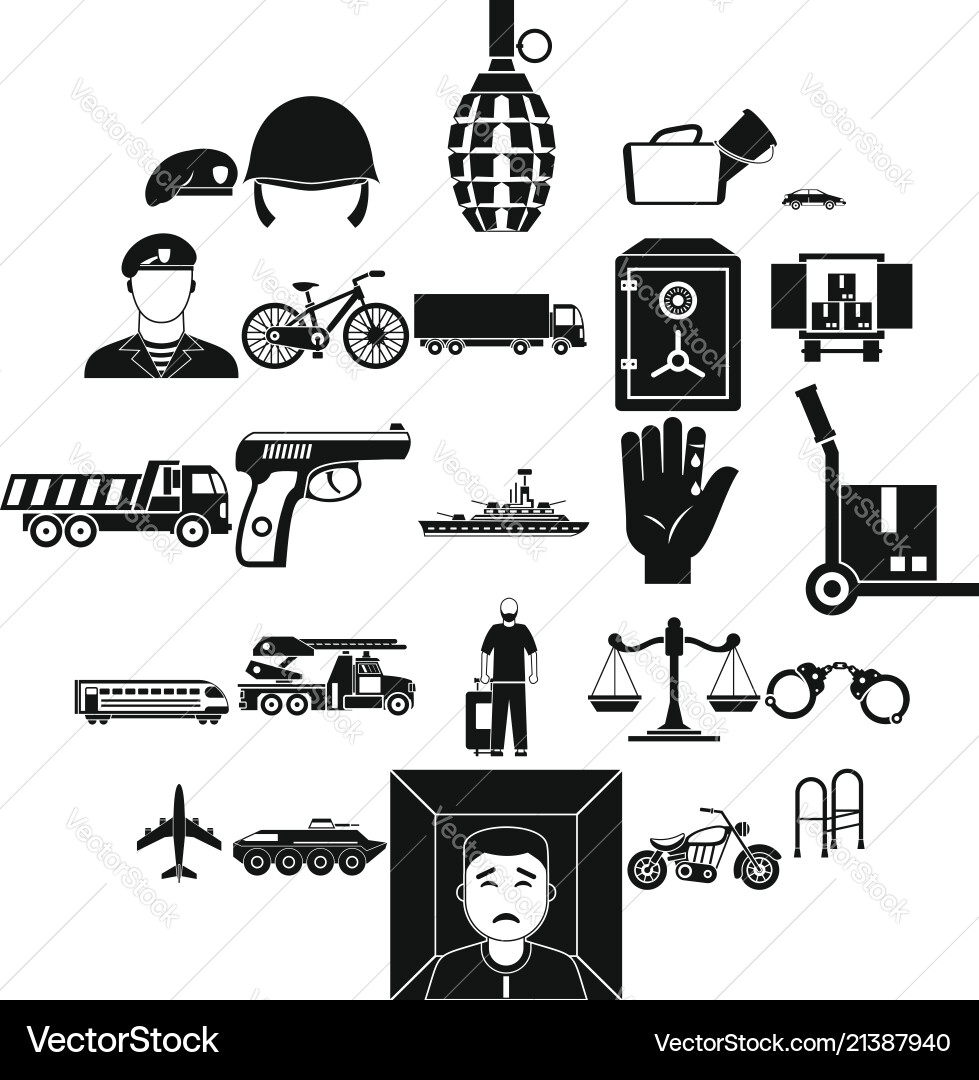 Charge icons set simple style Charge icons set simple style vector image
