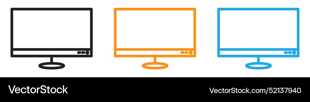 Computer monitor logo set collection for web app Computer monitor logo set collection for web app Vector Image