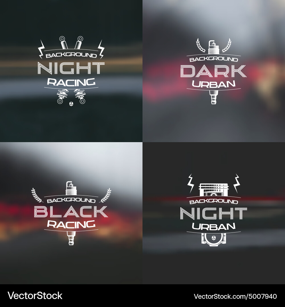 Dark racing urban blurred background Royalty Free Vector