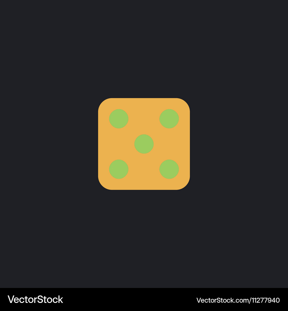 Dice 5 computer symbol Vector Image