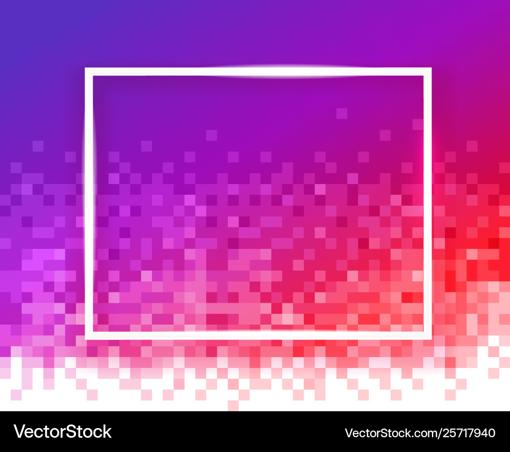 Gradient mosaic background with empty white frame Gradient mosaic background with empty white frame vector image