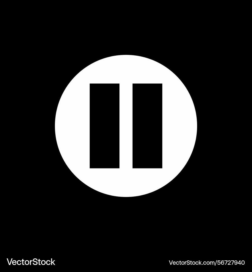Minimalist pause button icon Vector Image