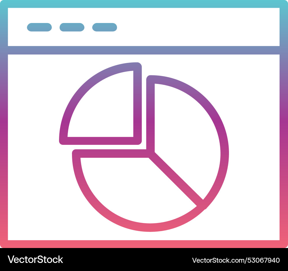 Pie cart line gradient design Vector Image