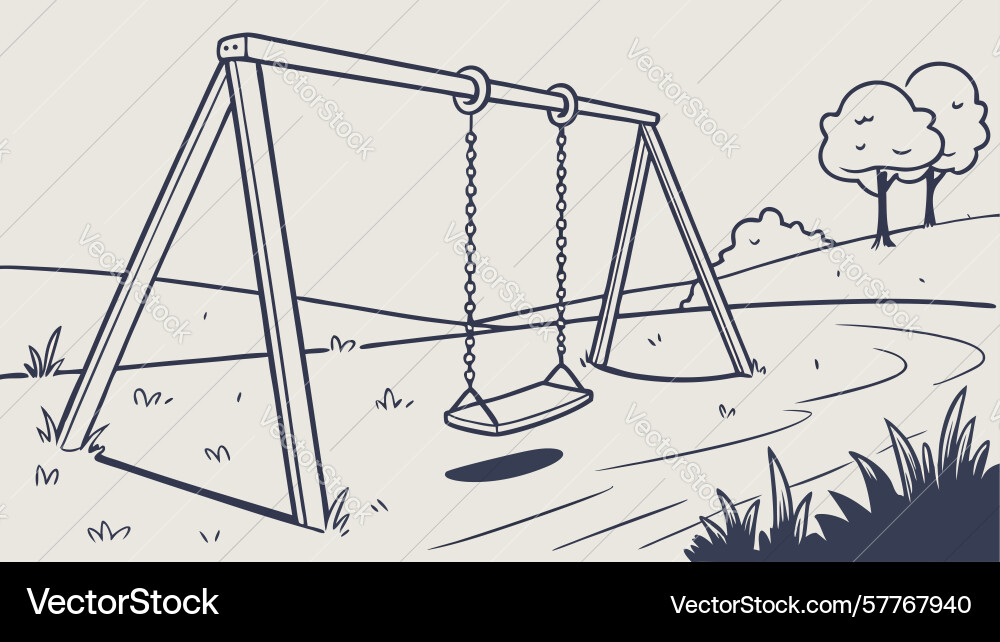 Simple swing set in children playground design Vector Image