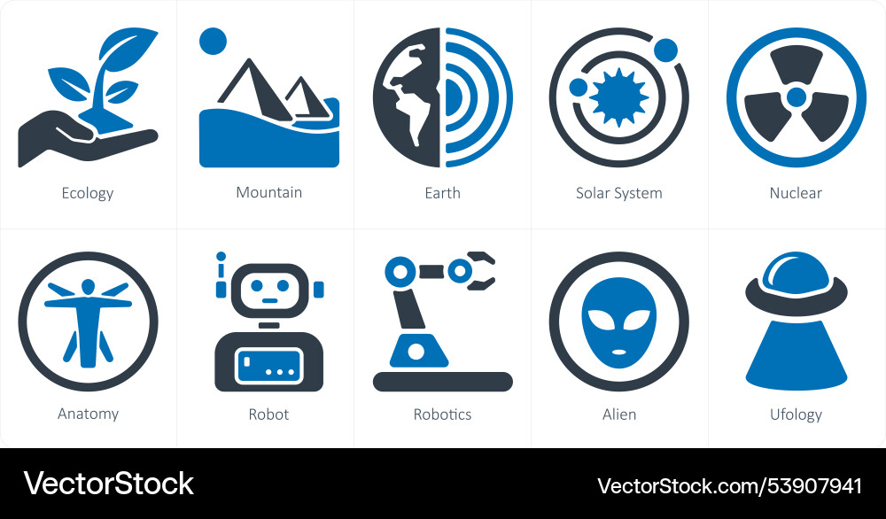 A set of 10 science and experiment icons Vector Image