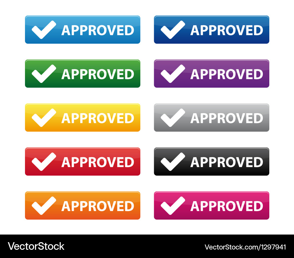 Approved Button Set Vector Image