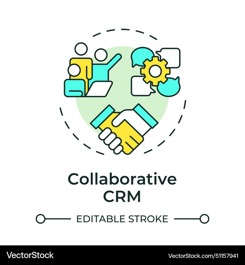 Collaborative crm multi color concept icon Collaborative crm multi color concept icon vector image