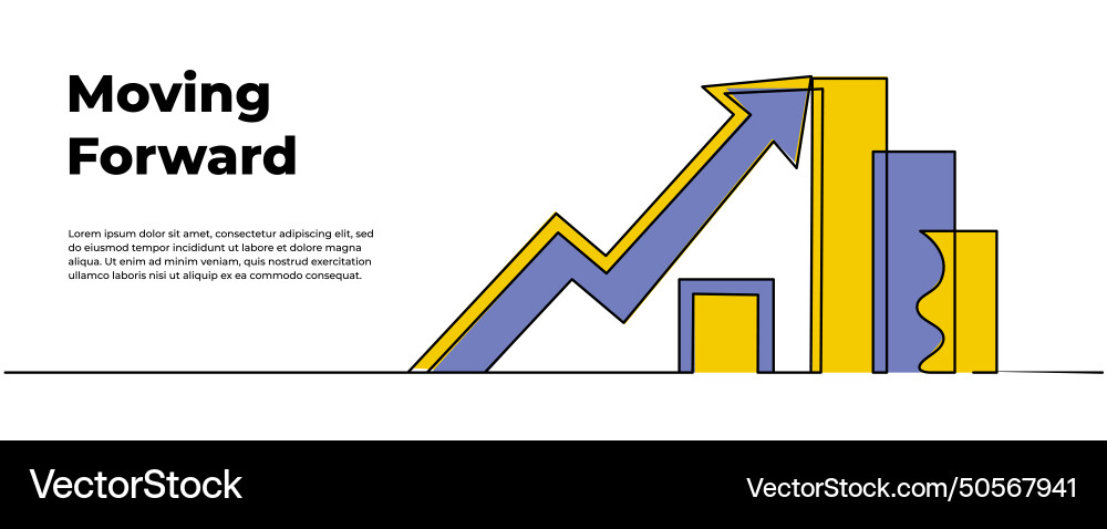 Continuous line design of arrow one Vector Image