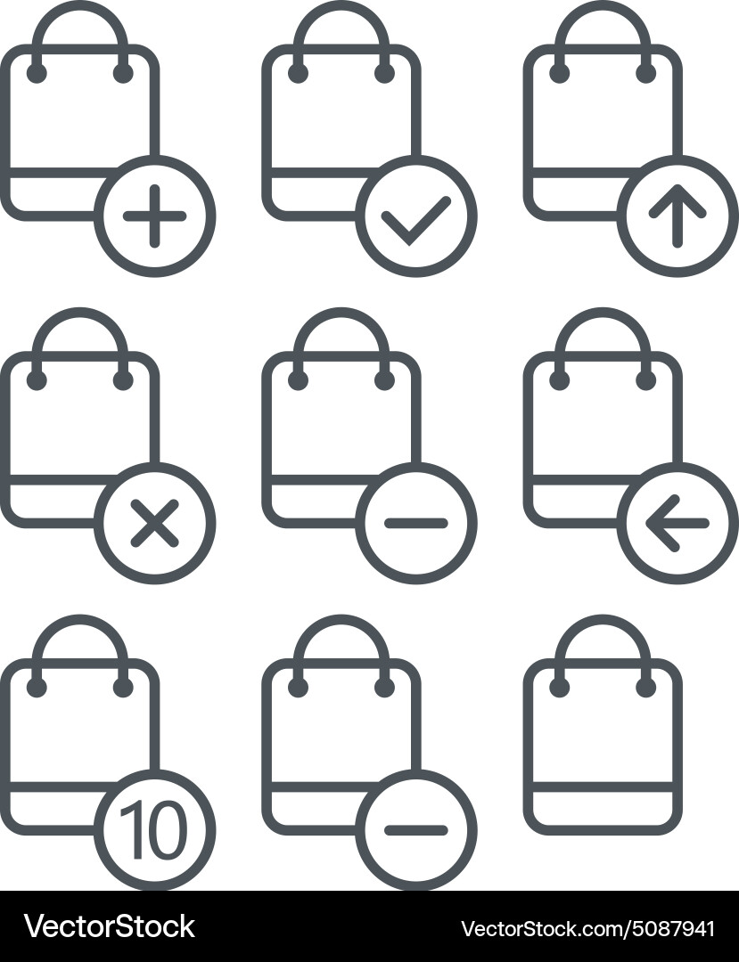 Different shopping icons set with rounde Vector Image