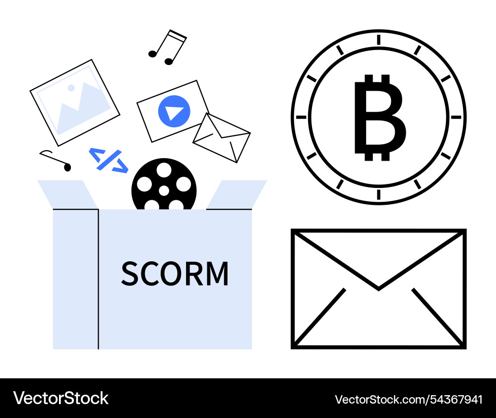 Digital content in scorm package Digital content in scorm package vector image