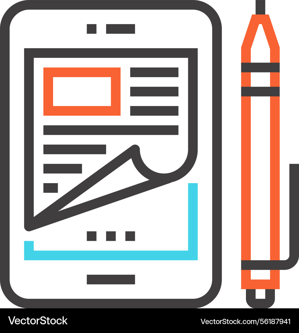 Ebooks flat line web icon concept Ebooks flat line web icon concept vector image