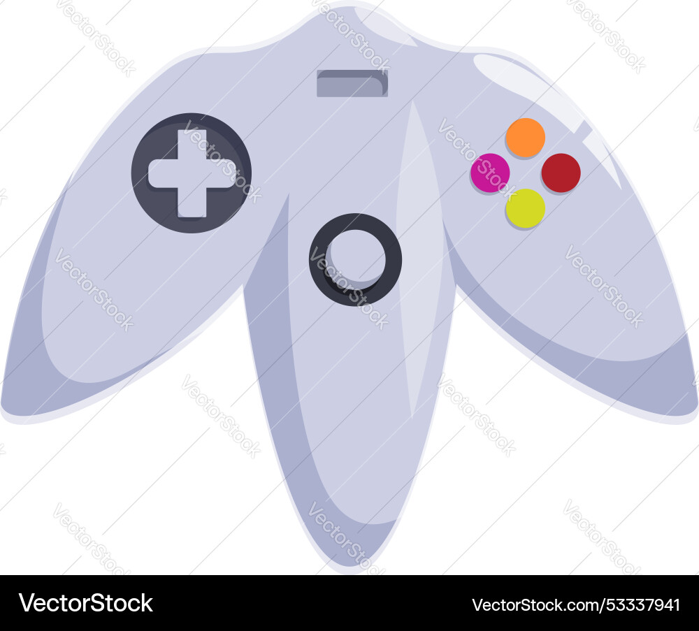 Gray gamepad with buttons for playing video games Gray gamepad with buttons for playing video games vector image