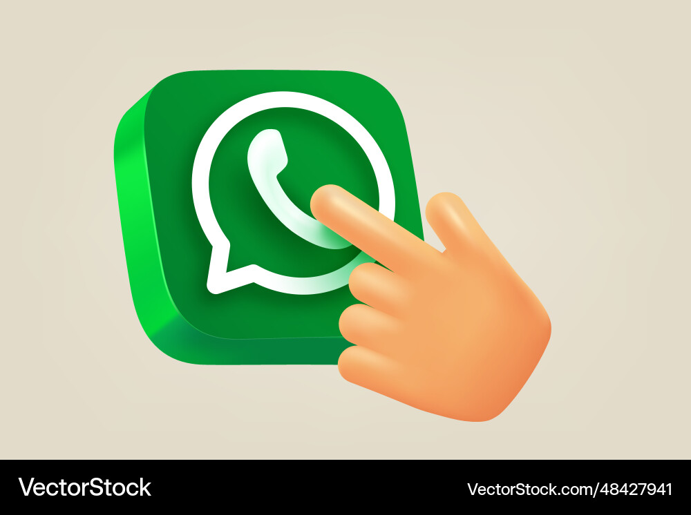 Hand pressing green button with new message 3d Hand pressing green button with new message 3d vector image