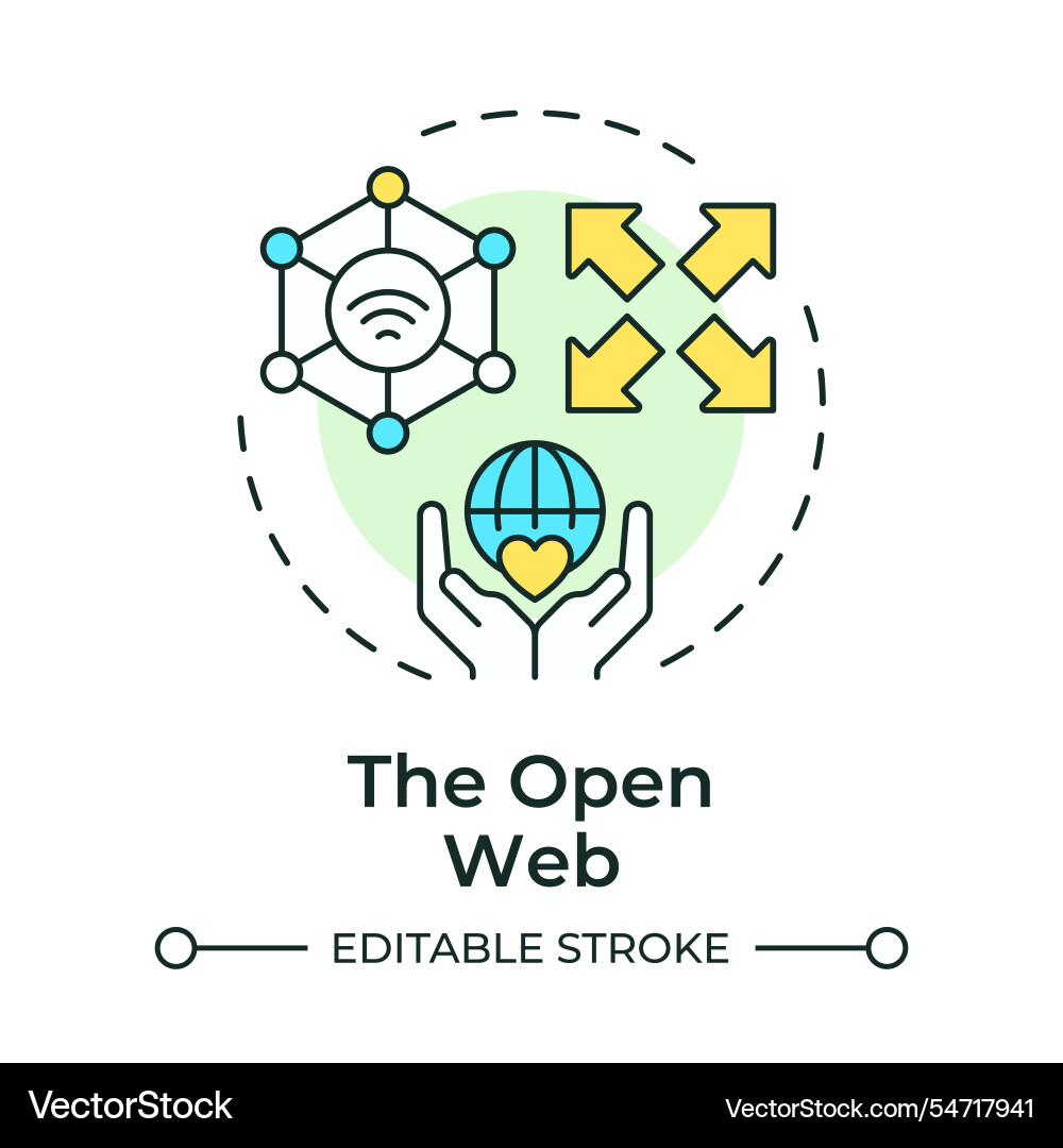 Open web multi color concept icon Open web multi color concept icon vector image