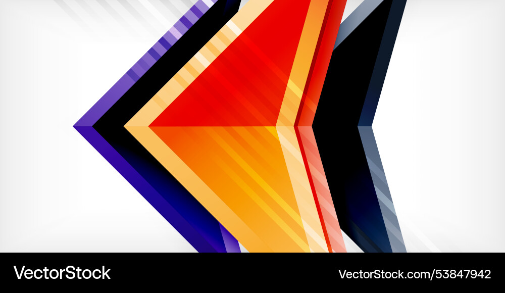 Abstract background color triangles and arrows Vector Image