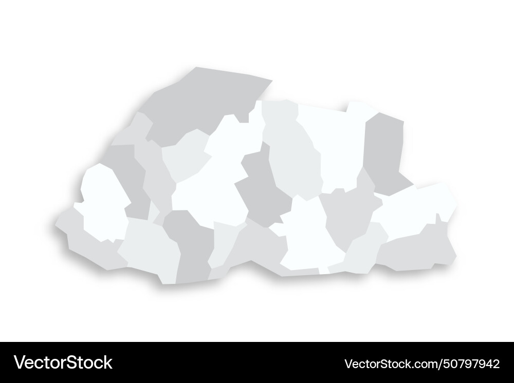 Bhutan political map of administrative divisions Bhutan political map of administrative divisions vector image