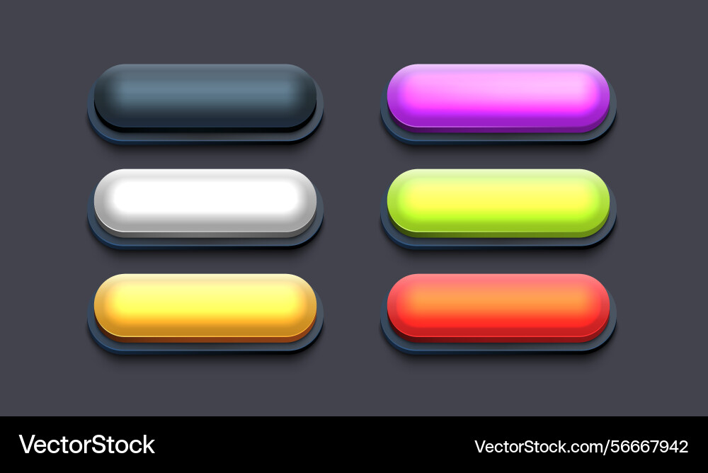 Collection of colored buttons frame label event Collection of colored buttons frame label event vector image