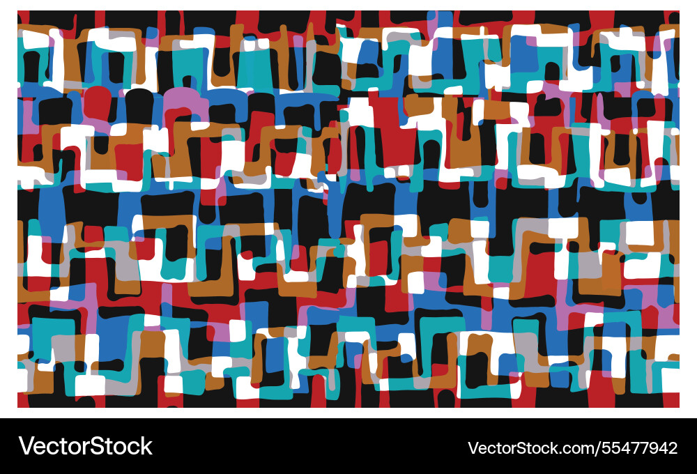 Colorful pattern with maze-like shapes Colorful pattern with maze-like shapes vector image