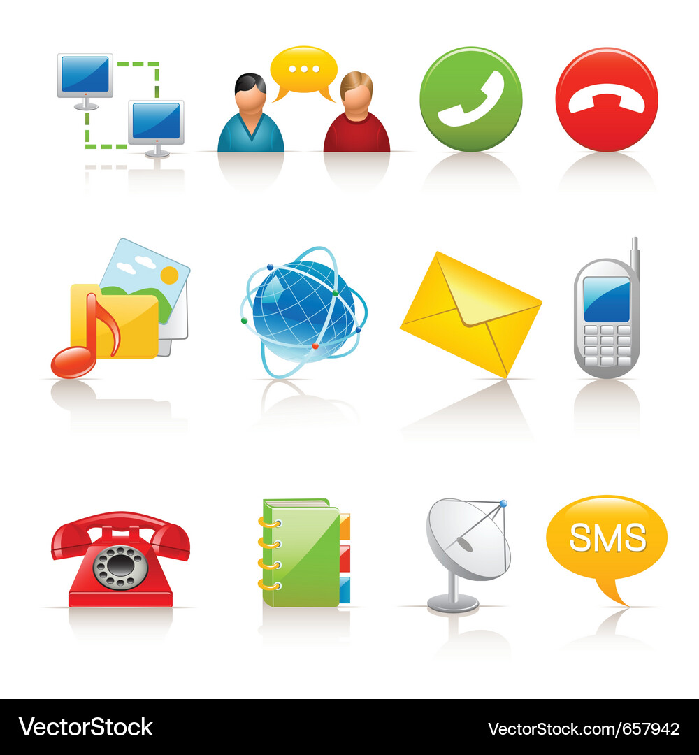 Communication Icons Set Vector Image