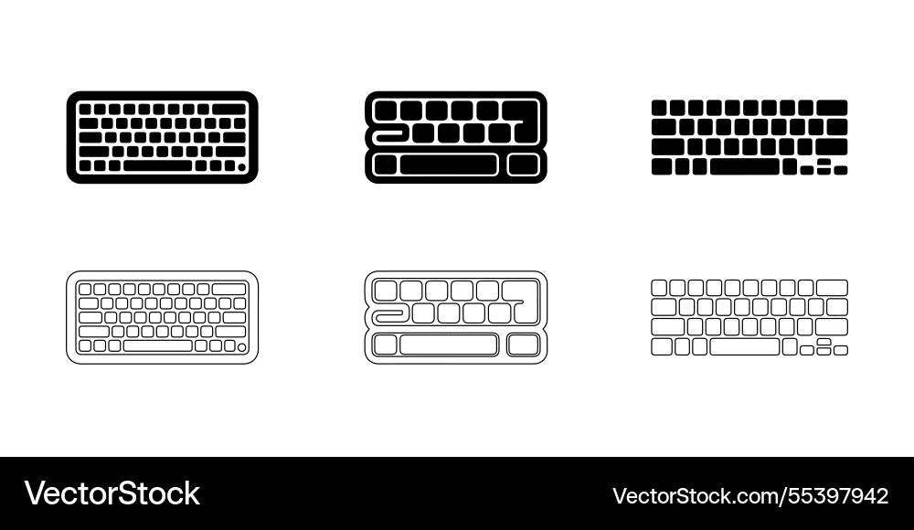 Computer keyboard icons set Computer keyboard icons set vector image