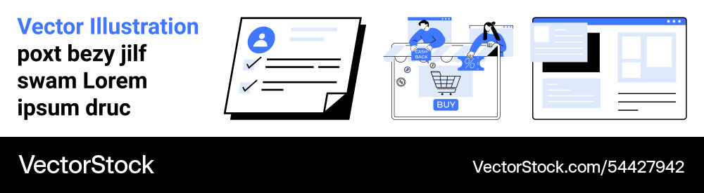 Digital shopping and document management with team Digital shopping and document management with team vector image