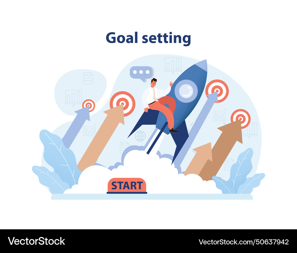 Goal setting concept flat Royalty Free Vector Image
