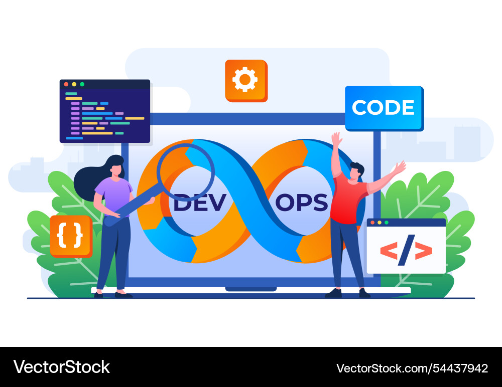 Programmers practice development and software Programmers practice development and software vector image