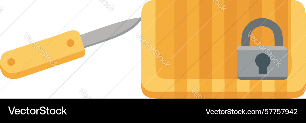 Secure sharp tool padlock safety icon design vector image